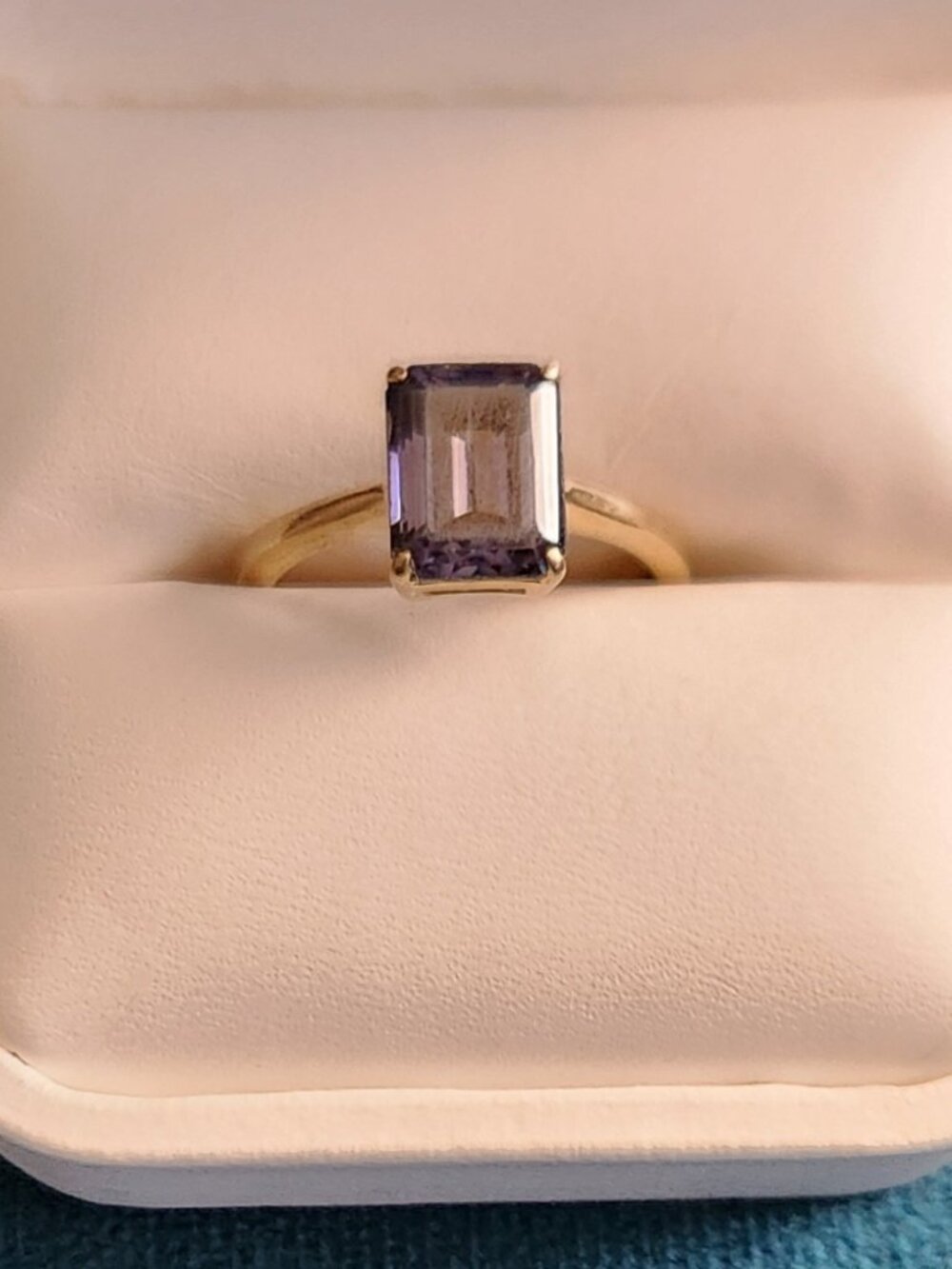 JTV Purple Strontium Titanate & 10k Yellow Gold Ring  -size 6